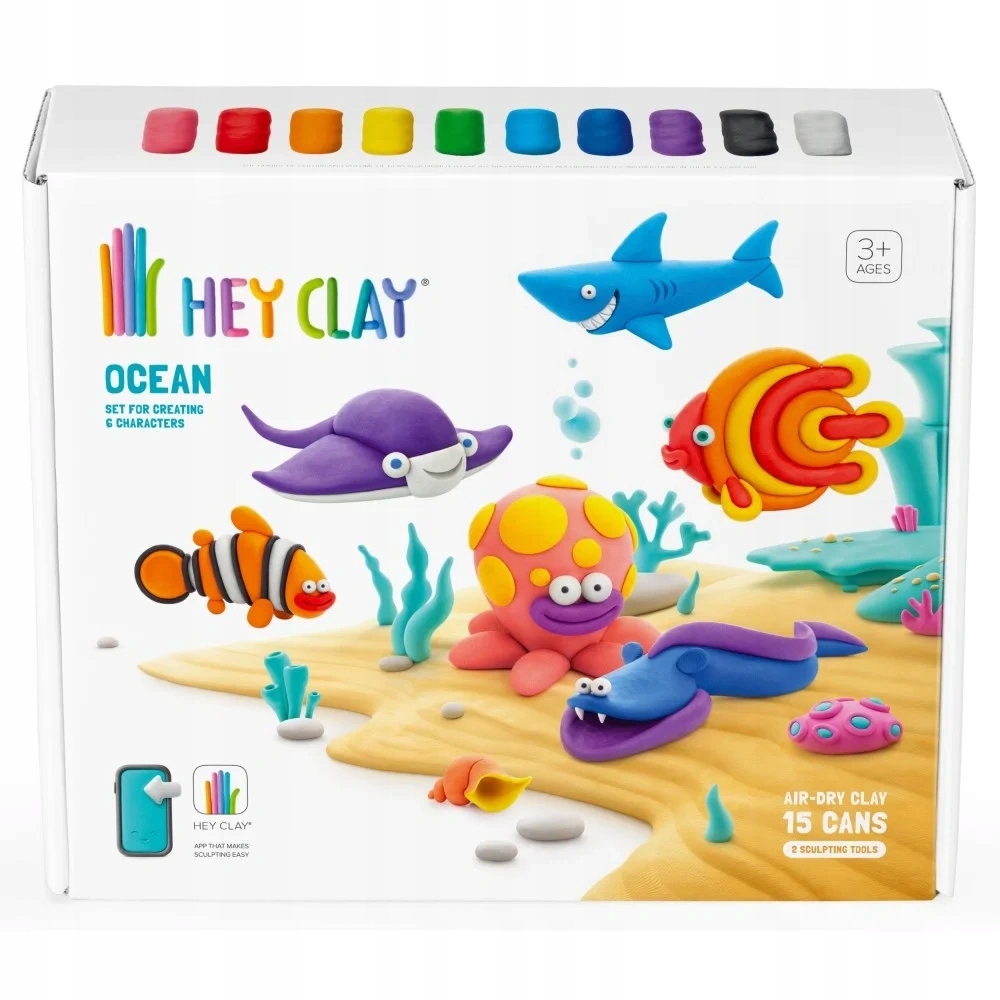 Hey Clay mega rinkinys plastilina žvėrys vandenyno su priedais TM Toys