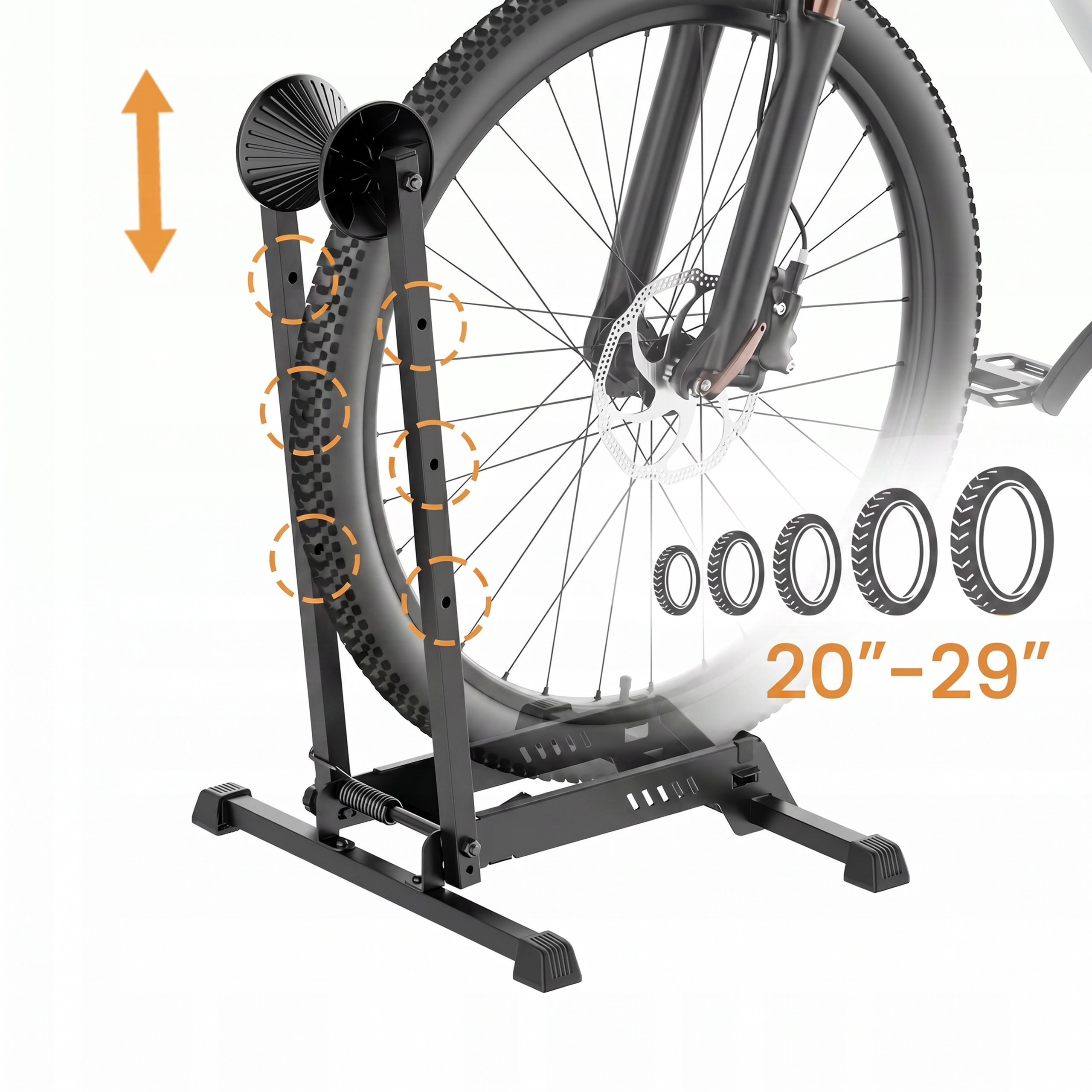 Boste F1 sulankstomų grindų dviračių stovas dviračių laikiklis 20-29'' 35 kg