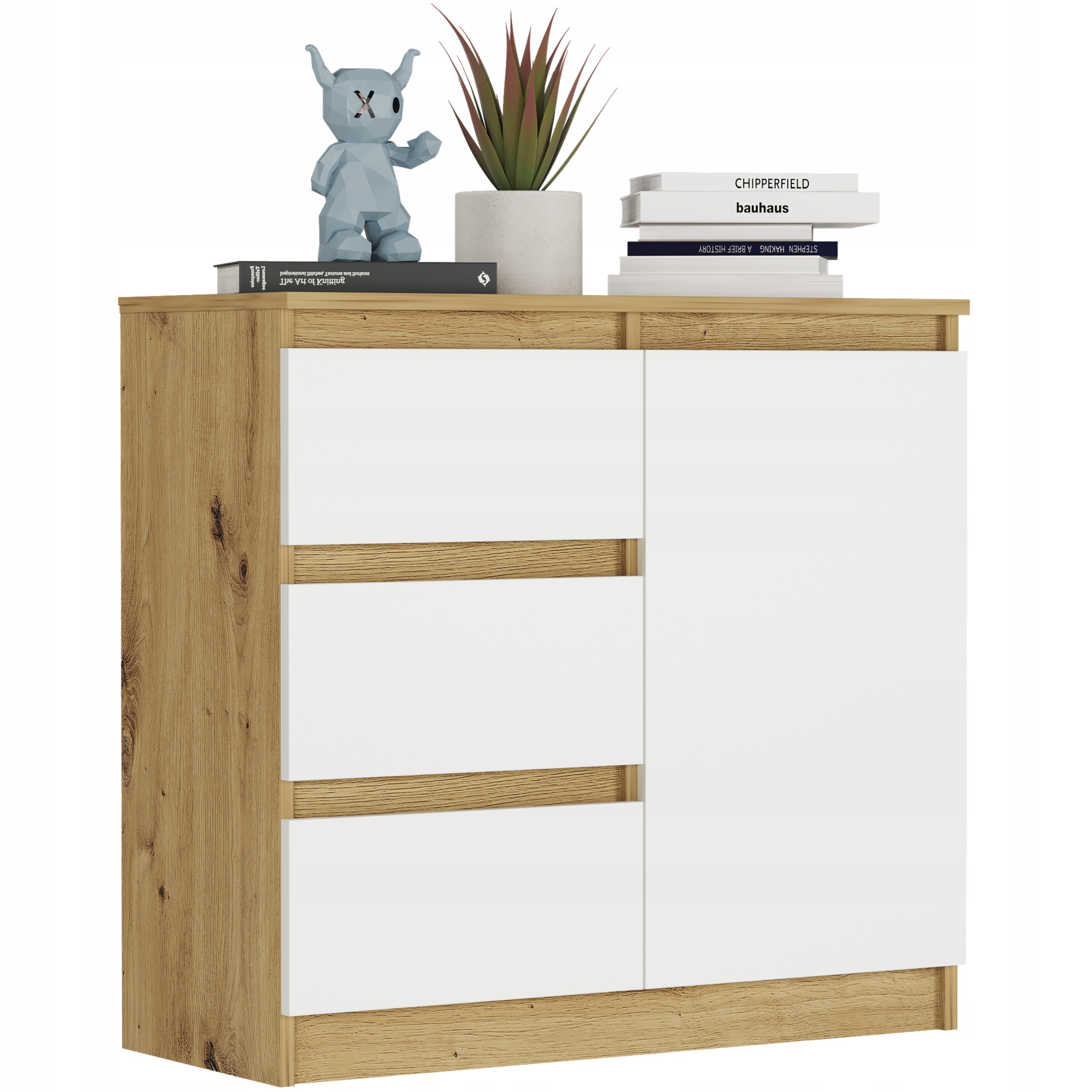 KRŪTINĖ R-80-S3 SPINTELĖ 3 STALČIAI ARTISAN MIX BALTA