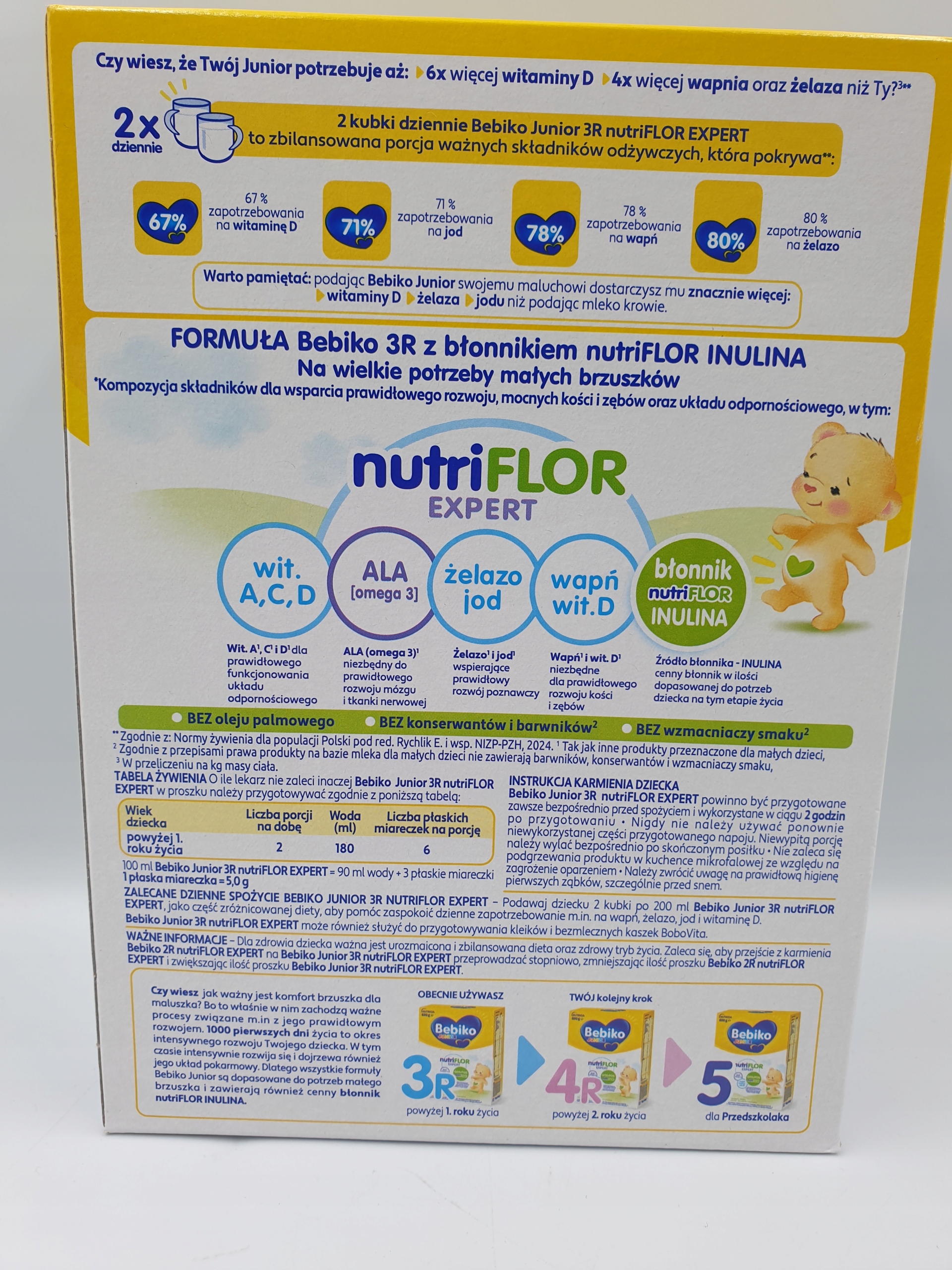 Bebiko 3R tolesnis pienas su košele 600 g INULINAS