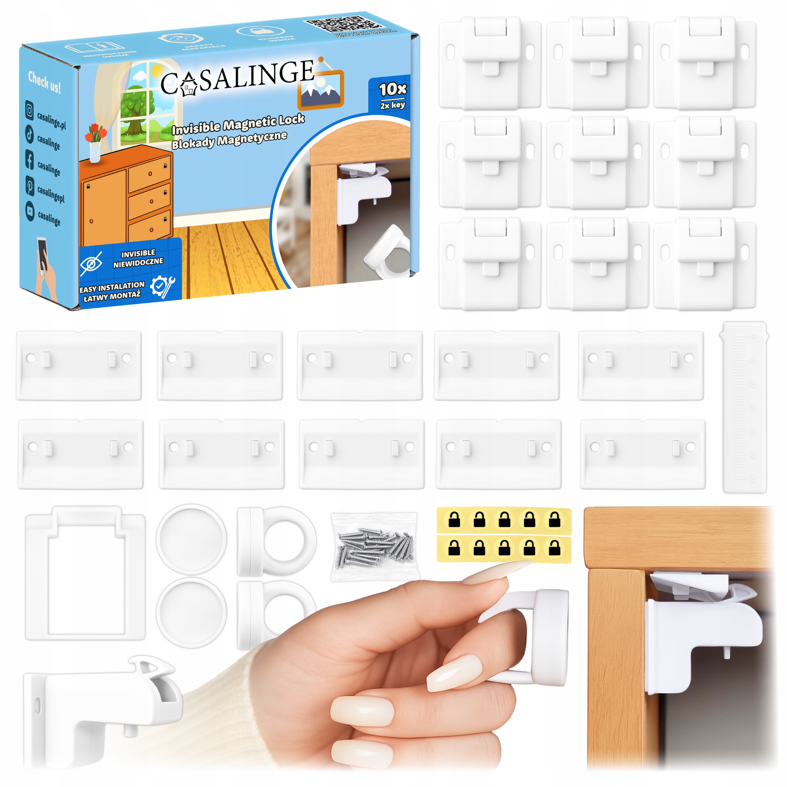 Casalinge magnetinė šafų blokada 10 vnt