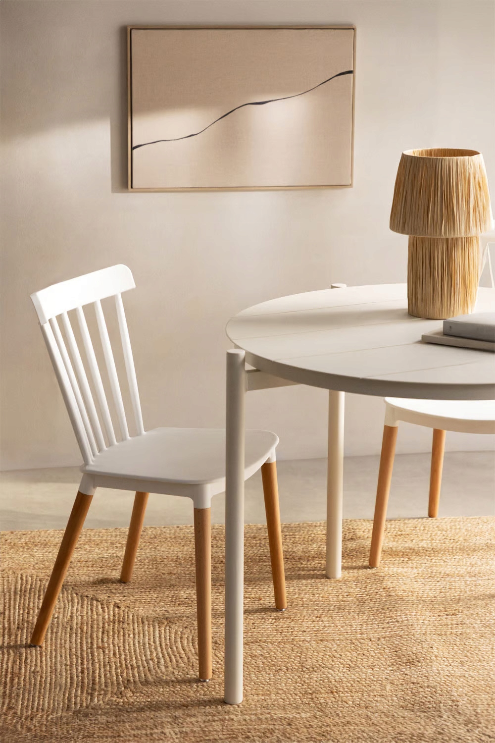 Skandinaviška ažūrinė valgomojo kėdė Balta LOFT For Hotel Home Bistro
