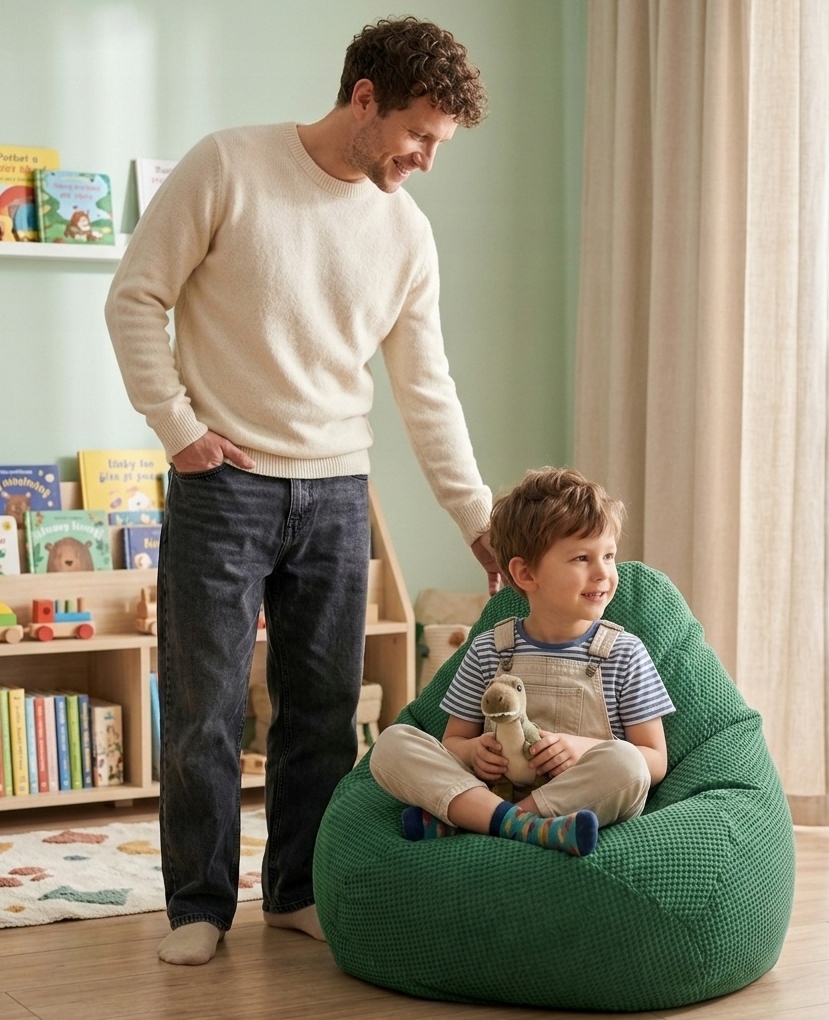 Patogus fotelis Pouf Sako 60x50cm minkštas pliušinis pilkas šviesus sėdynė