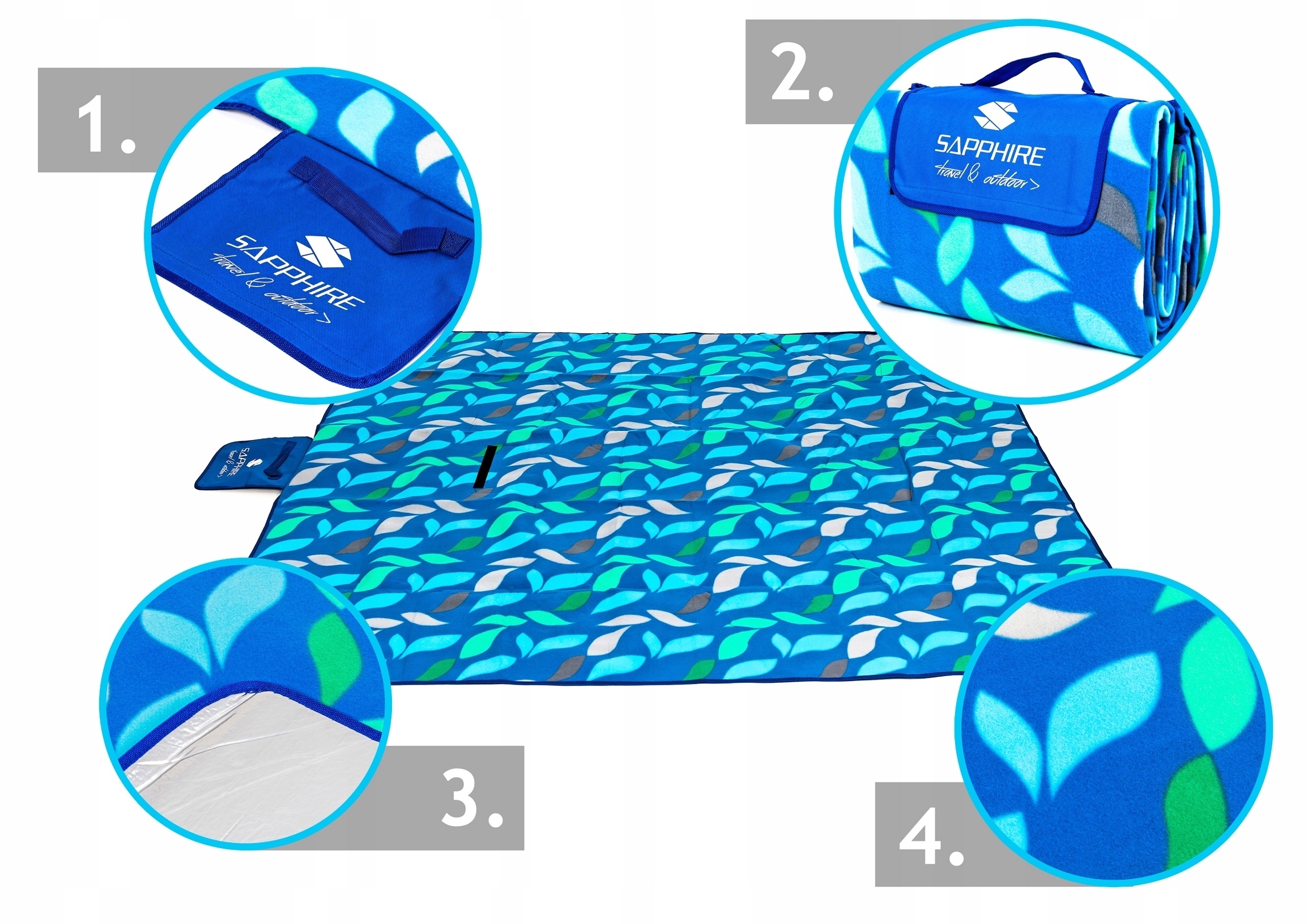 Sapphire piknikinis kilimas 2x2 m su izolacija