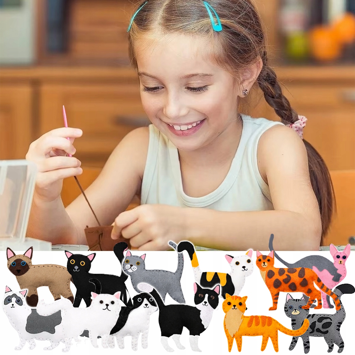 VELTINIAI GYVŪNAI KATĖS, SUSIJUSI DIY KATTEN 12 VIENŲ RINKINYS VAIKAMS