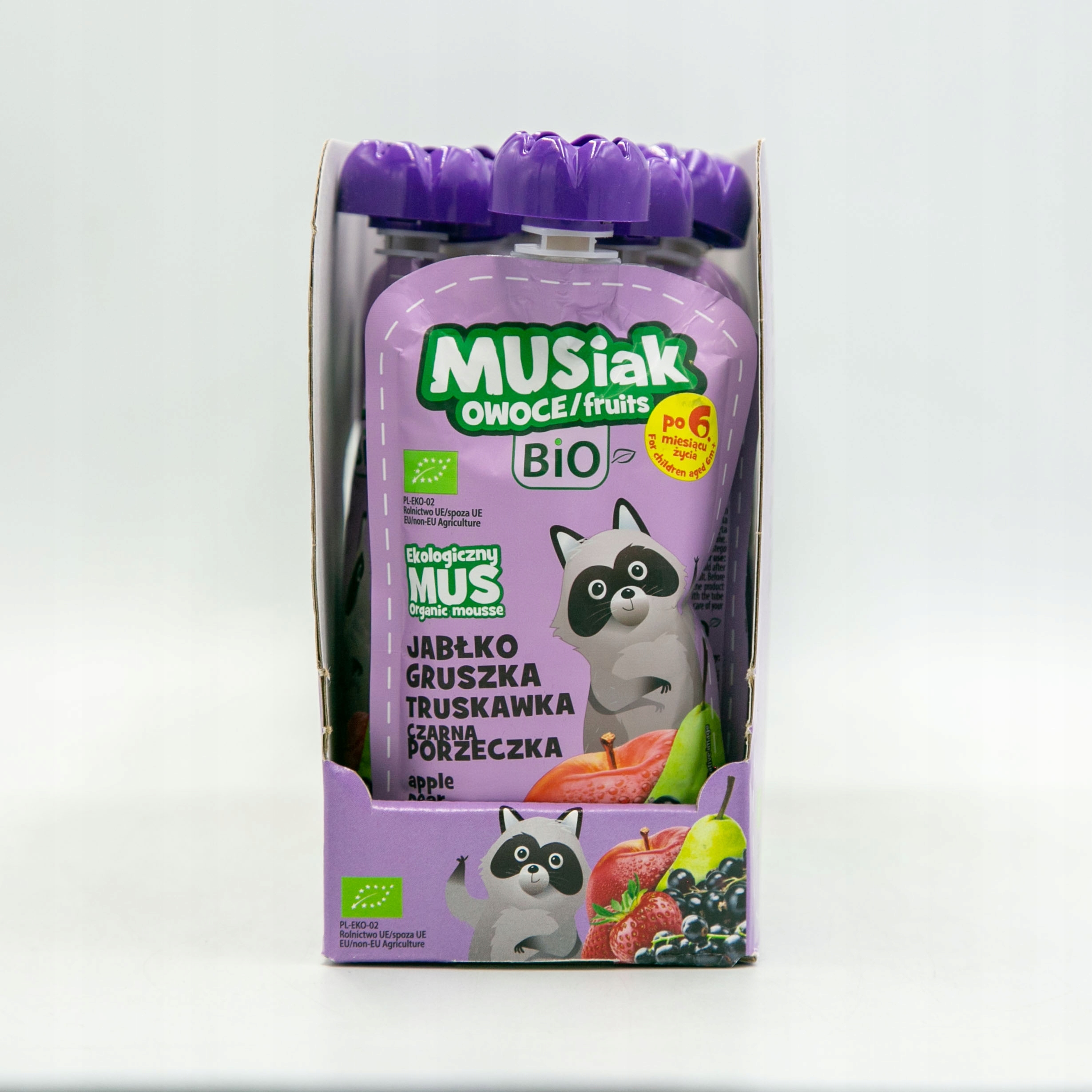 Musiak BIO putėsių rinkinys 13 x 120 g obuolių kriaušių braškių juodųjų serbentų