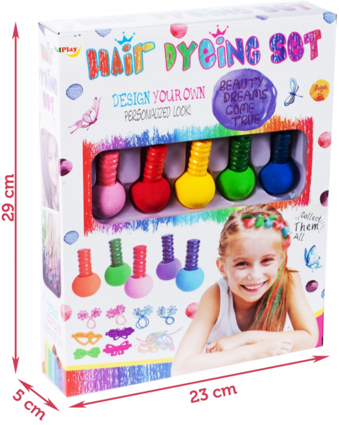 Vaikų plaukų dažų rinkinys 5 spalvos svente