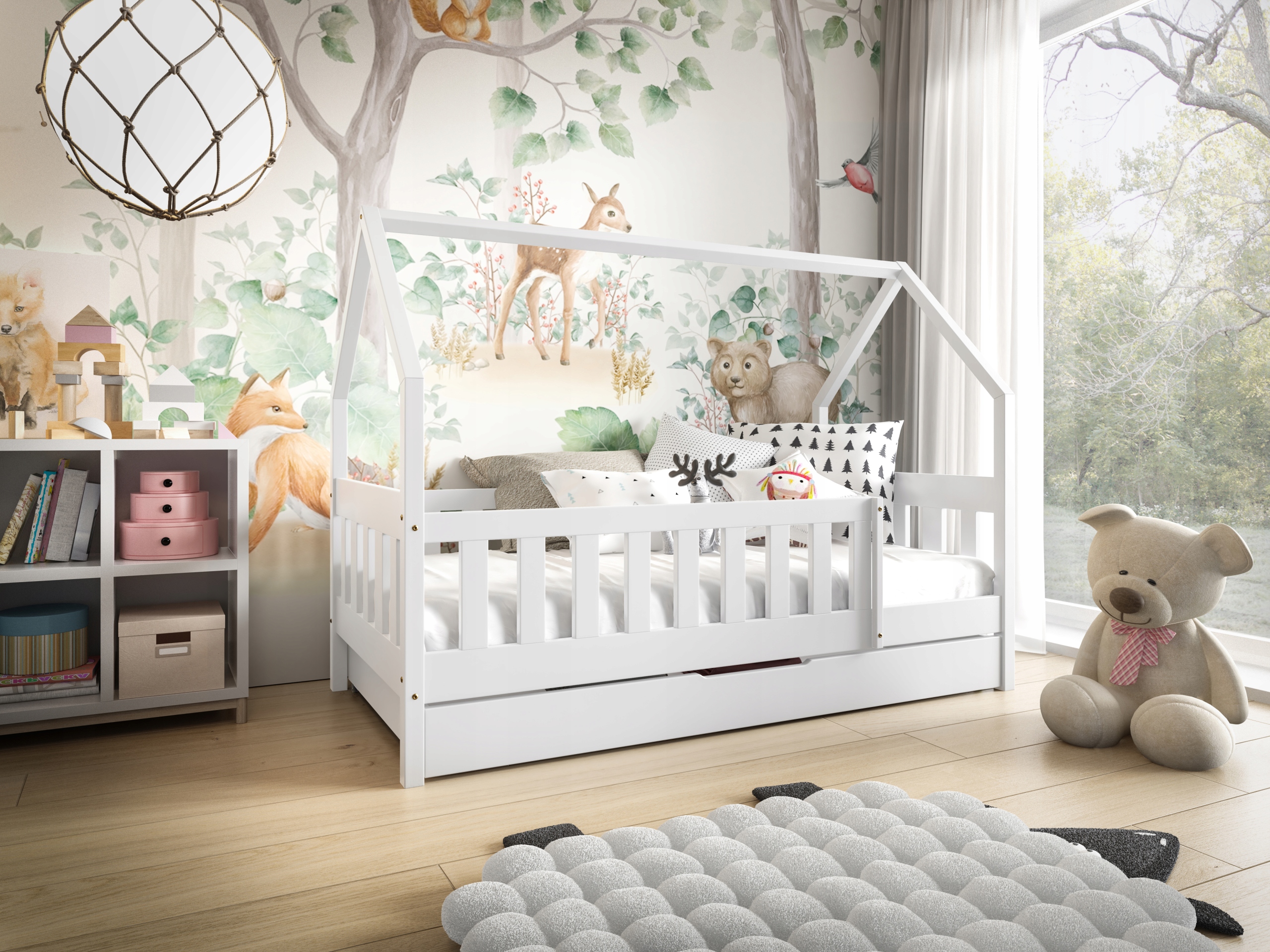Vaikiška lova DOMEK LUNA 160x80 čiužinys su stalčiumi