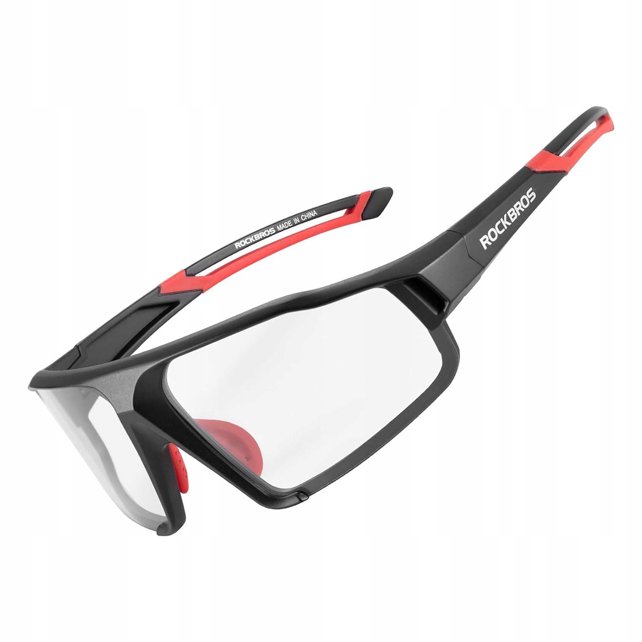 Rockbros SP216BK fotochrominiai UV400 dviračių akiniai - juodi ir raudoni