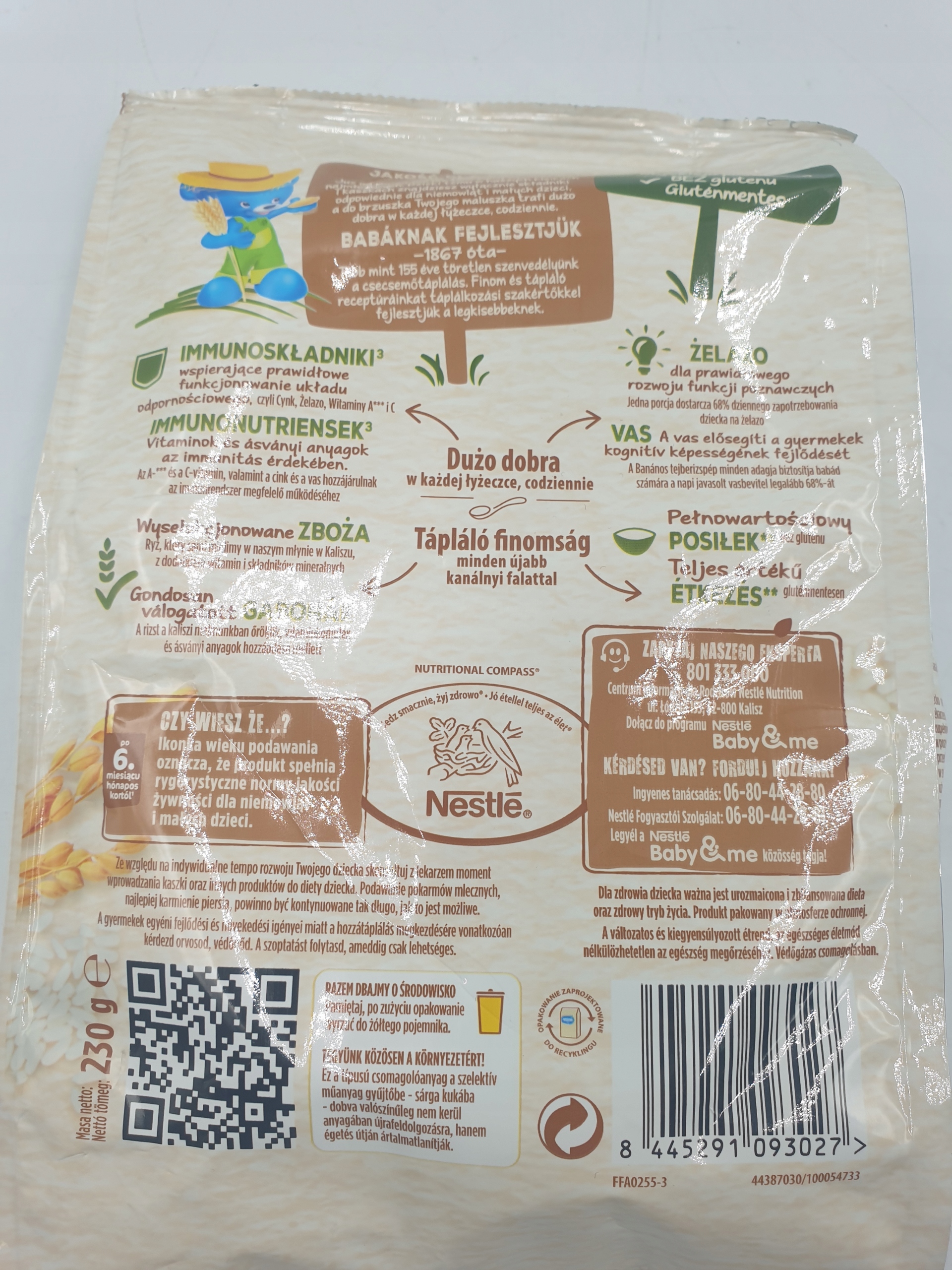 NESTLE pieno ir ryžių košės bananas po 6 mėnesių 230g