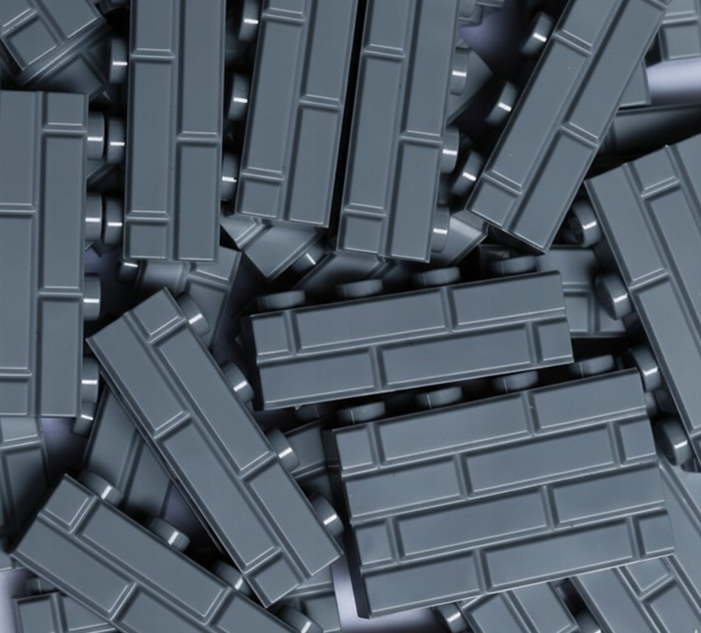 LEGO kaladėlė 1x4 50vnt tamsiai pilka sienelė 6055310 15533 kaladėlės