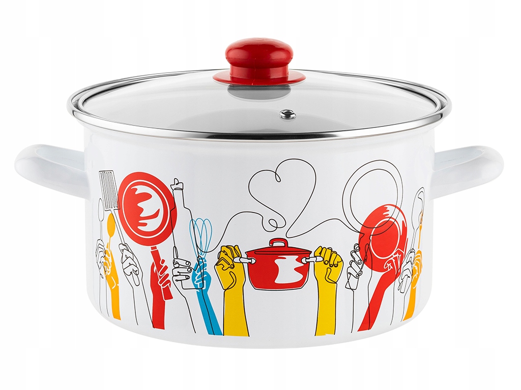 Emaliuotas puodas PEPITO ENAMEL PLESZEW 22 CM 4,7L