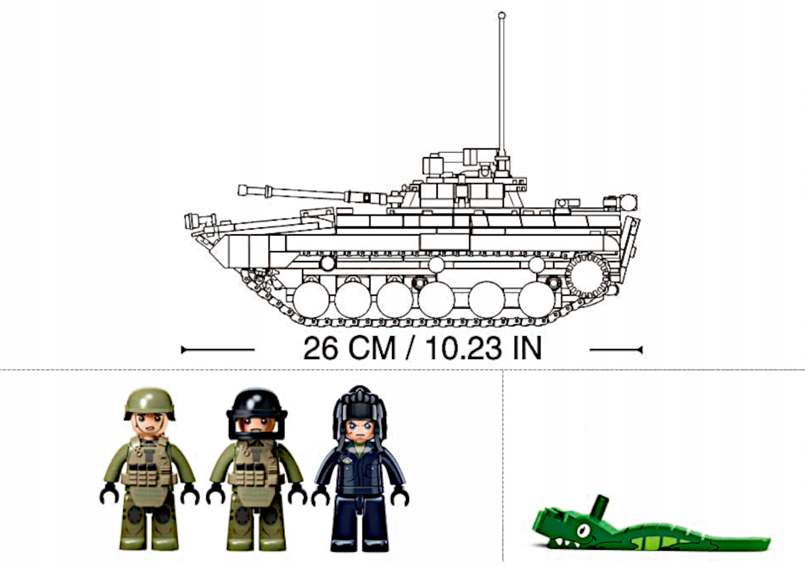 Sluban konstruktoriniai klockai tankas BWP-2MS