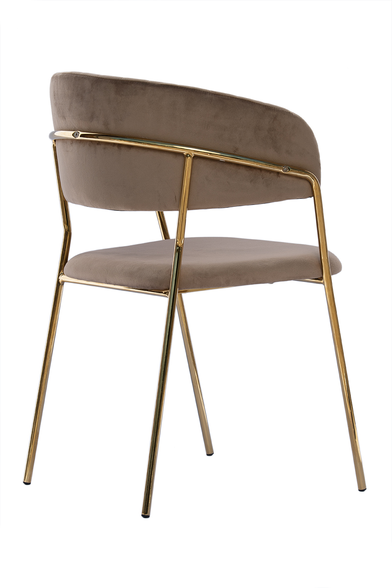 MODERN GLAMOUR CAPPUCCINO VELVET MINŠTA AKSOMINĖ VIRTUVĖS KĖDĖ