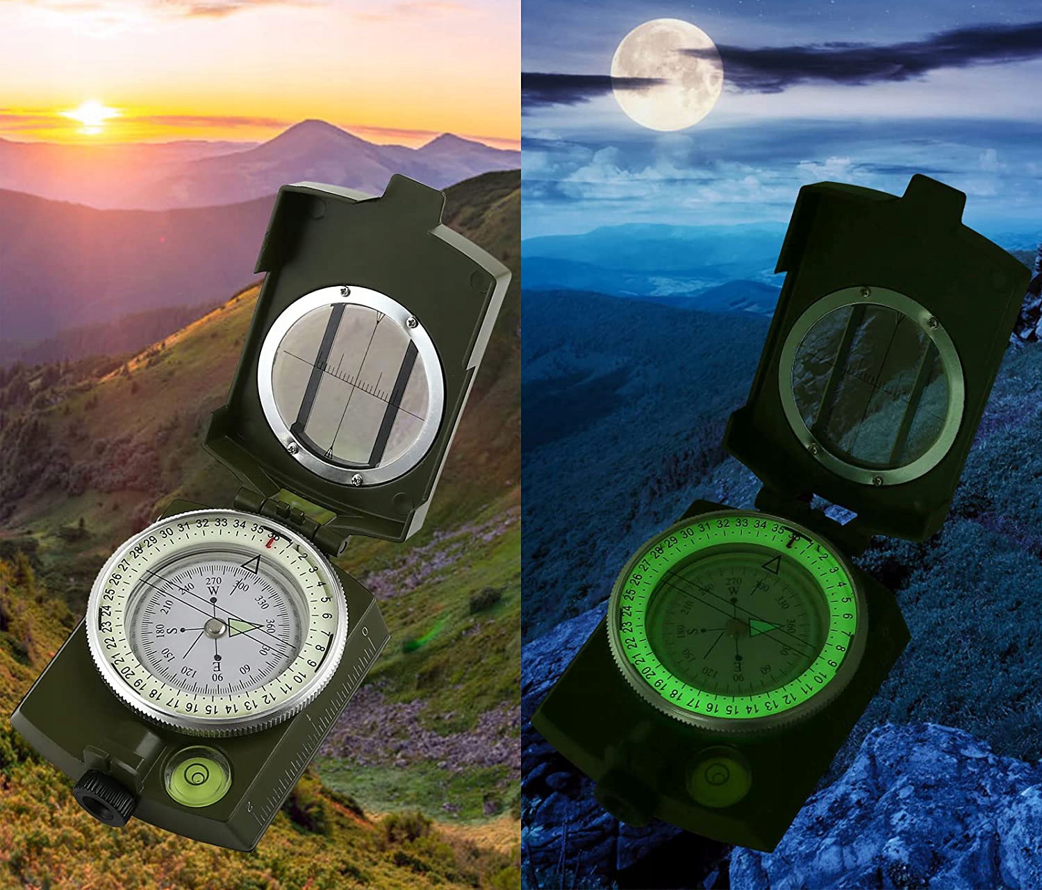 Karinis kompasas Išgyvenimo žemėlapis PRISMATIC TOURIST Kartografinis