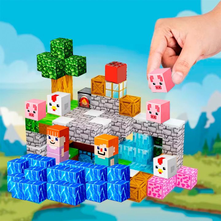 MTOYS klocki magnetyczne 3D piksele sześciany 150 el