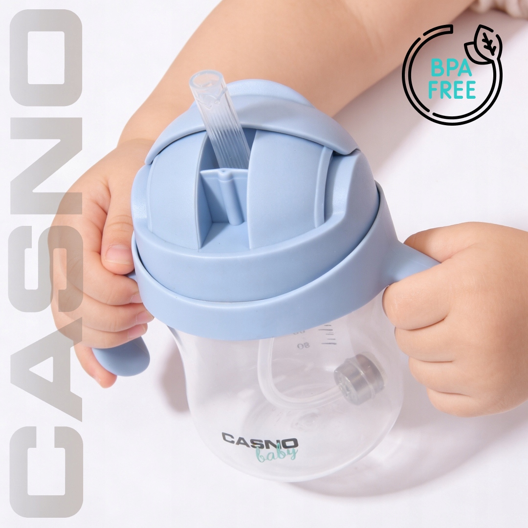 Casno butelė su šiaudeliu 240 ml nuo 6 mėn