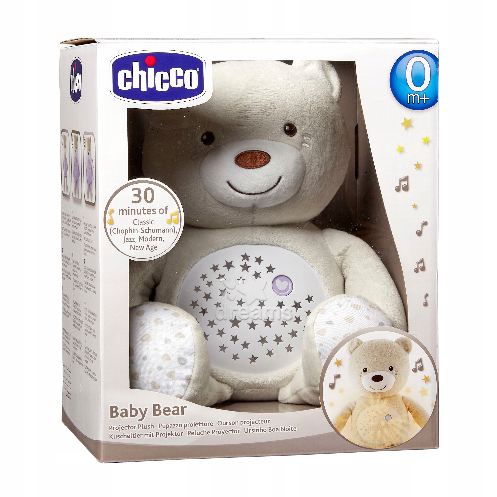Chicco lempa Teddy meškiukas su žvaigždės projektoriumi - smėlio spalvos