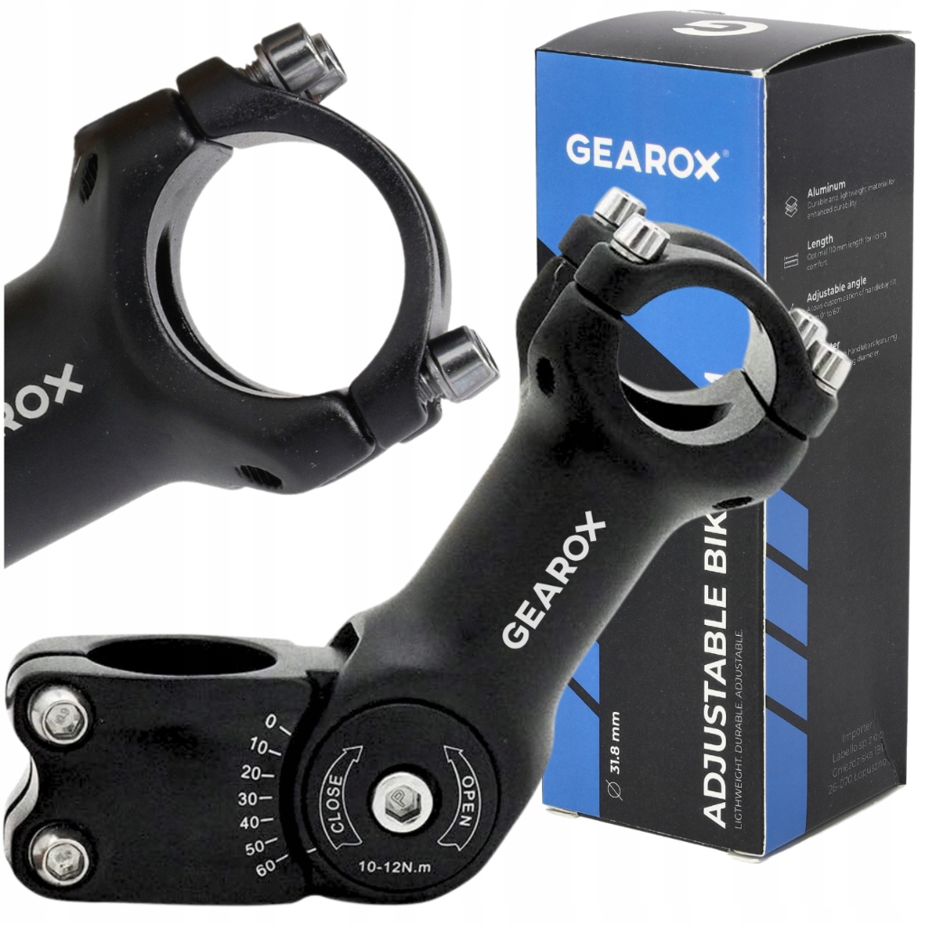 Gearox 31,8 A-HEAD reguliuojamas dviračio stebras
