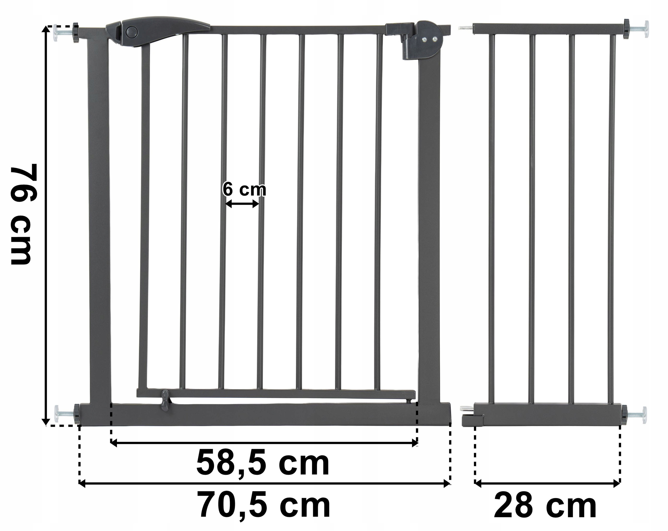 Gockowiak apsauginė barierka į laiptus ir duris 75-113 cm