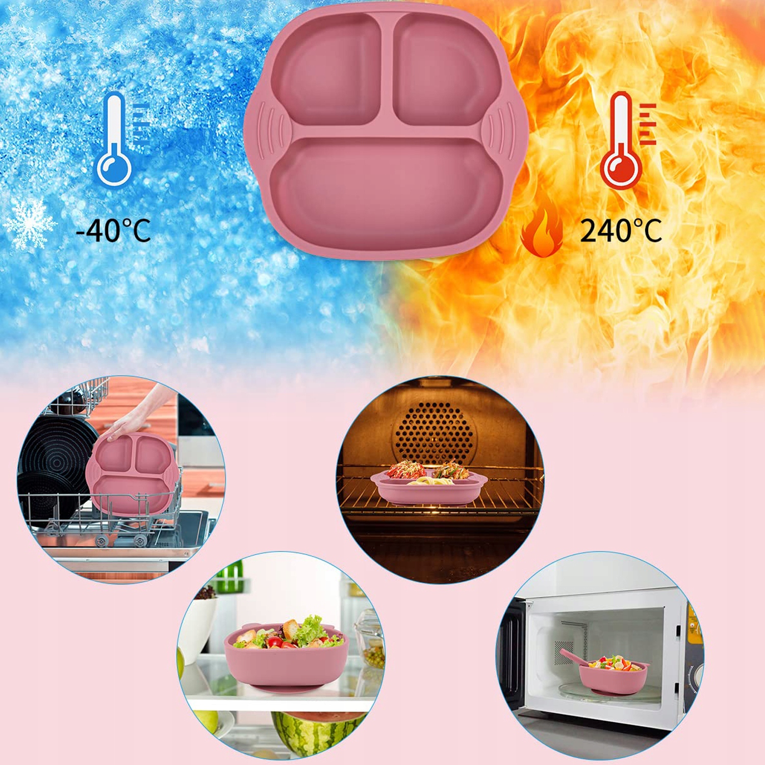 8 vnt silikoninių indų rinkinys silikoninis kūdikių indų rinkinys