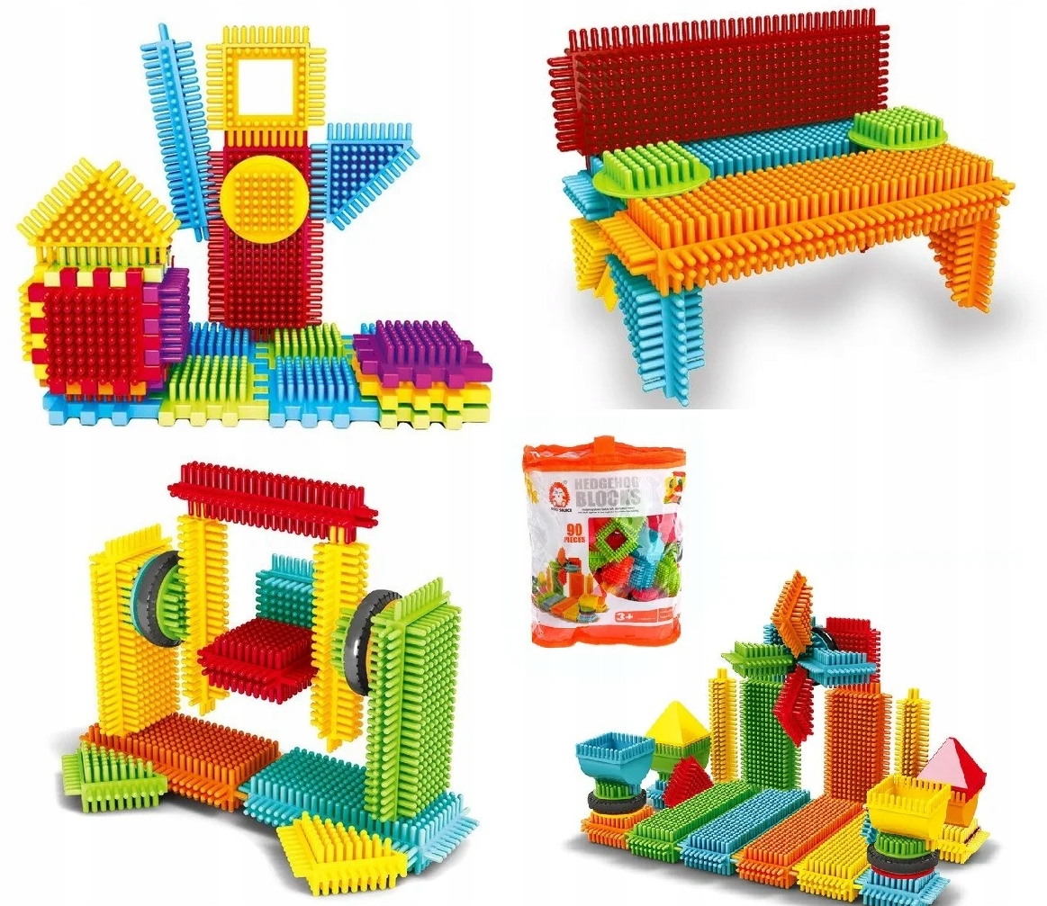 KONSTRUKCINIAI KLUOKAI VAFLIAI EŽIAI CREATIVE 90 vnt. MINKŠTOS STATYBINĖS FIGŪRĖS