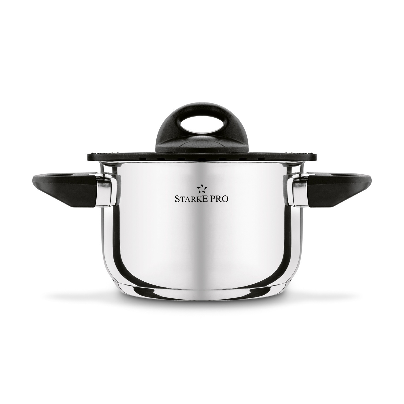 Plieninis PUODAS, INDUKCINIS, NERŪDijantis, dujos MAŽAS Starke Pro Sante 1.9L 16cm