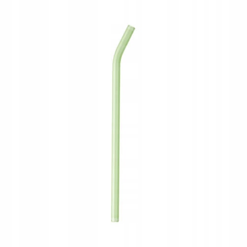 Lenktas stiklo šiaudelis 20 cm - žalias