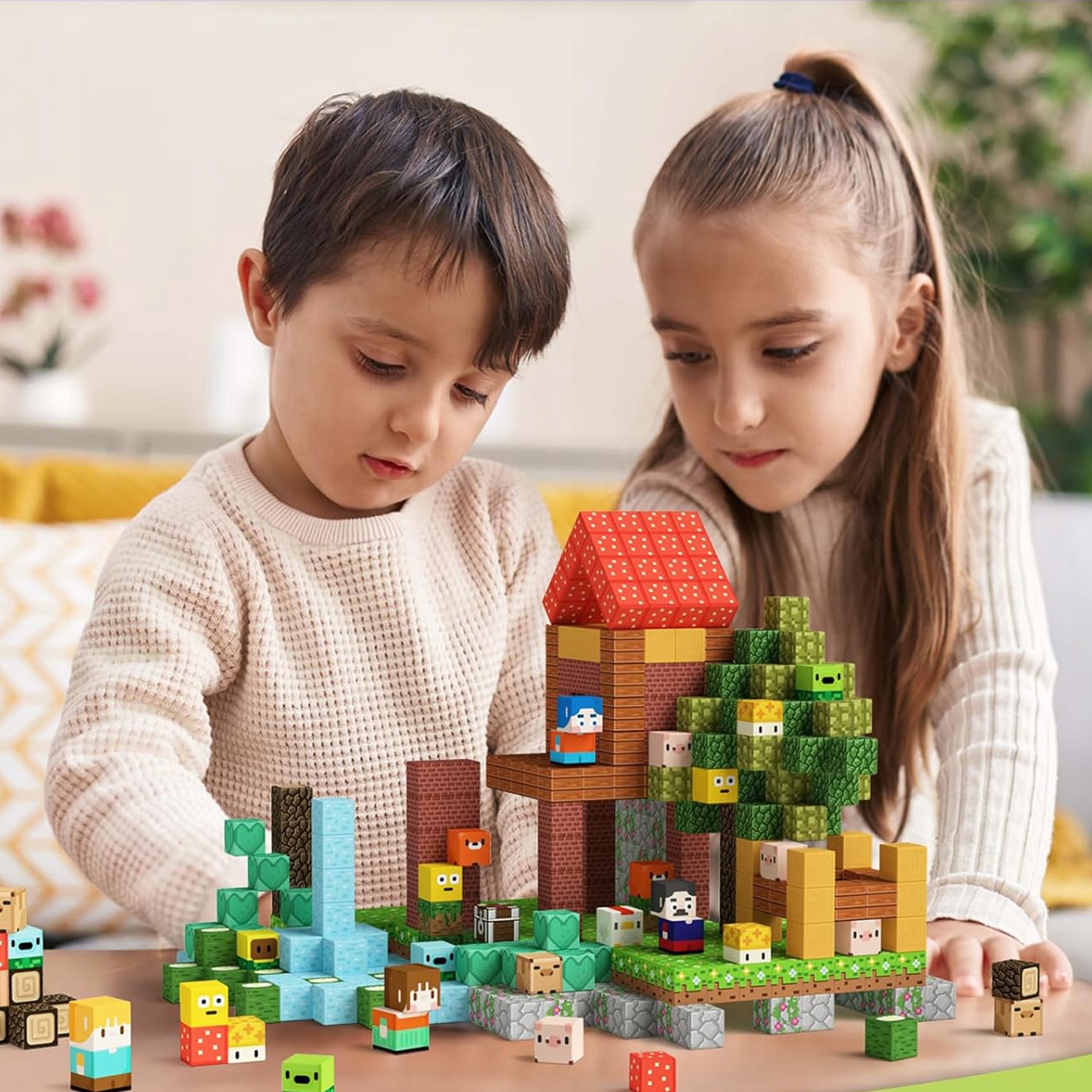 Magnetiniai klotai edukacini, 100 elementų