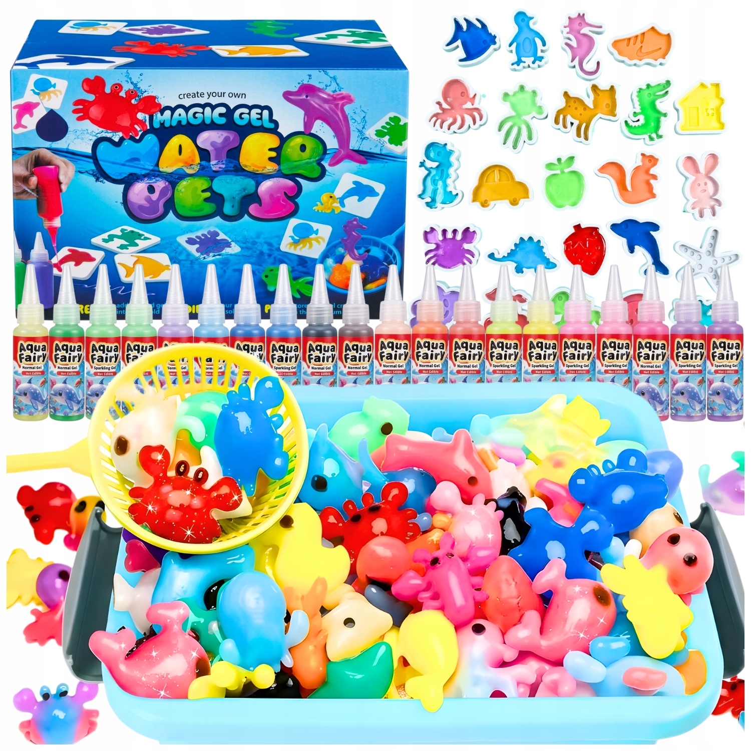KŪRYBINGAS UGAVIMO RINKINYS VAIKAMS „Pasidaryk pats“ gelis MAGICAL WATER FIGURINES COLRS