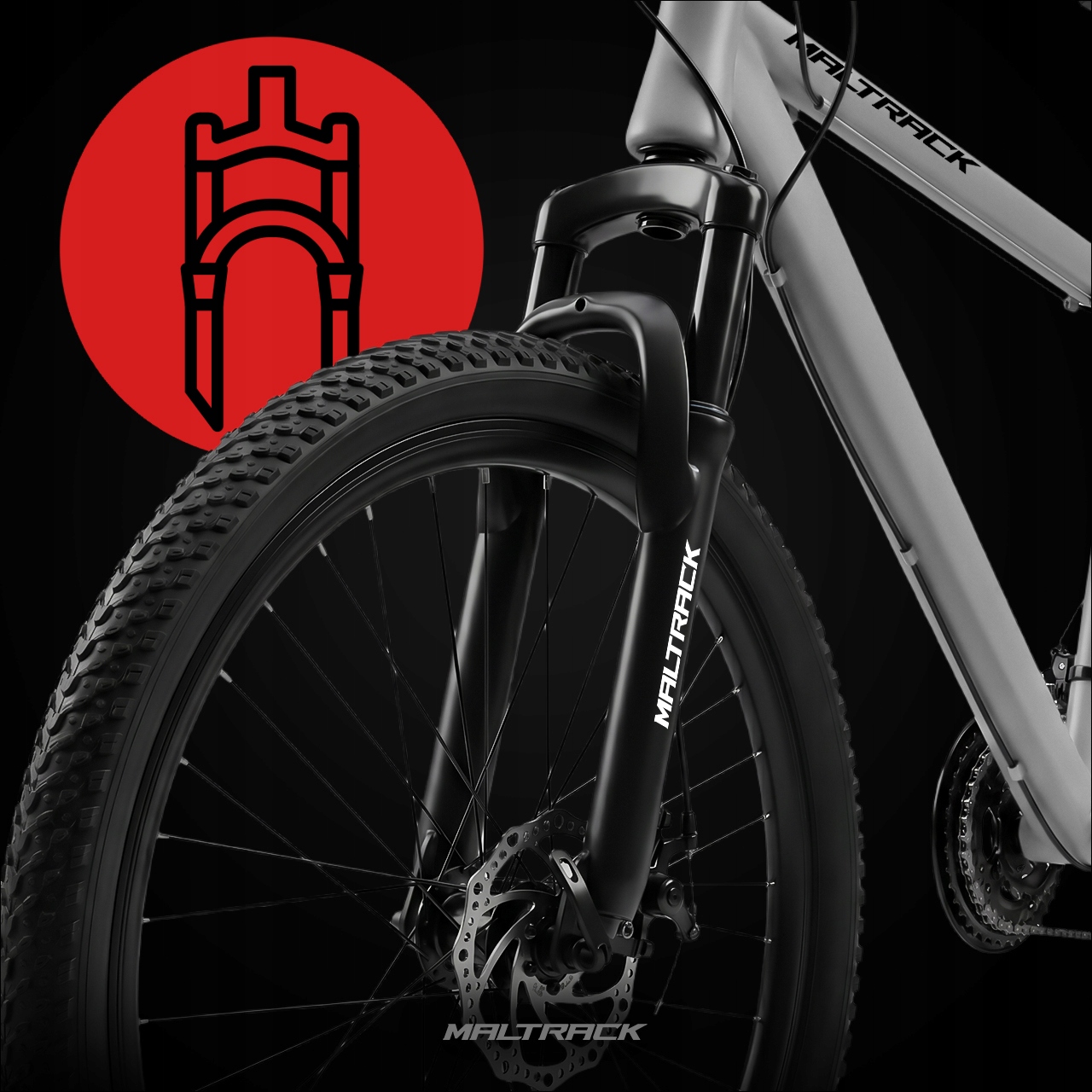 MTB KALNU DVIRAČIO RATAI 26 colių 17 colių RĖMAS 21 PAVARŲ Amortizatorius 2x DISKAI