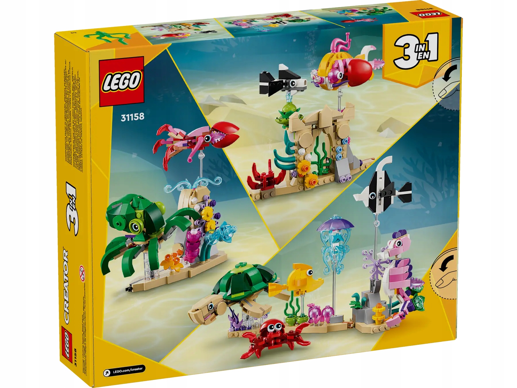 LEGO Creator 31158 jūros gyvūnai, 3 modeliai