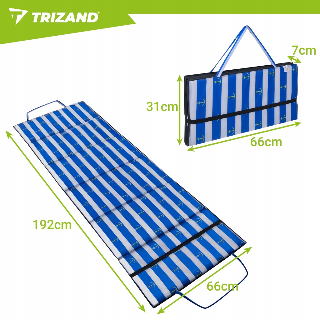 Trizand paplūdimio kilimėlis 192x66 cm storus