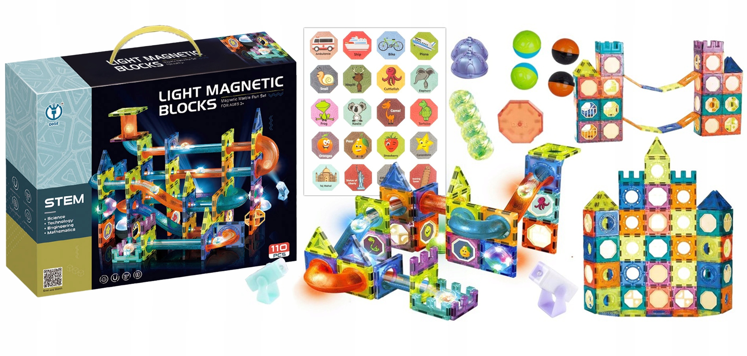 Magnetiniai kugelių torsu sviesiantys 110 el. mokymo