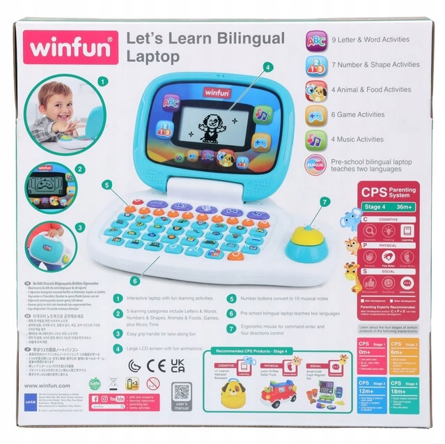 Winfun dvikalbis edukacinislaptopas vaikui