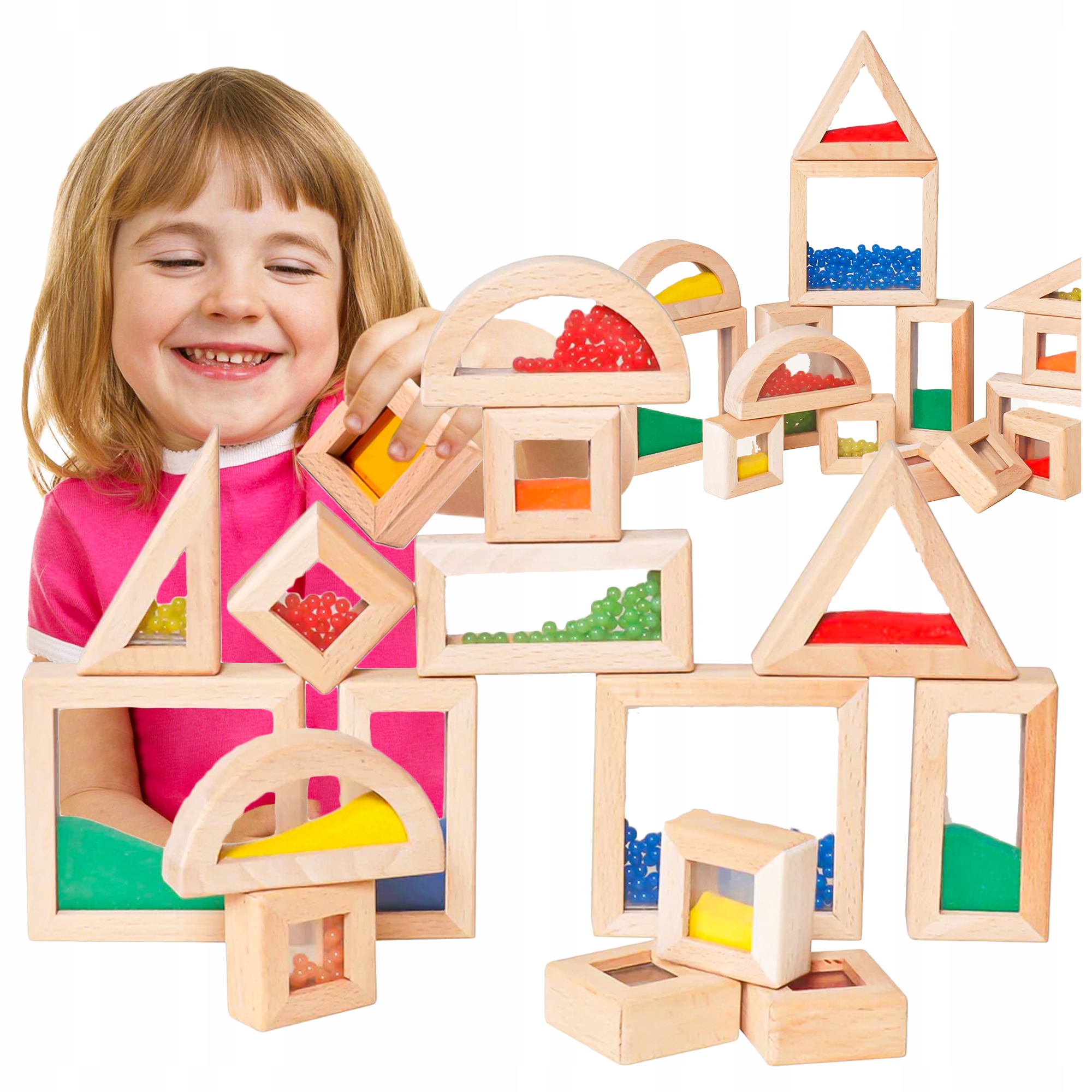 Mediniai sensoriniai klotai Montessori, 15 elementų