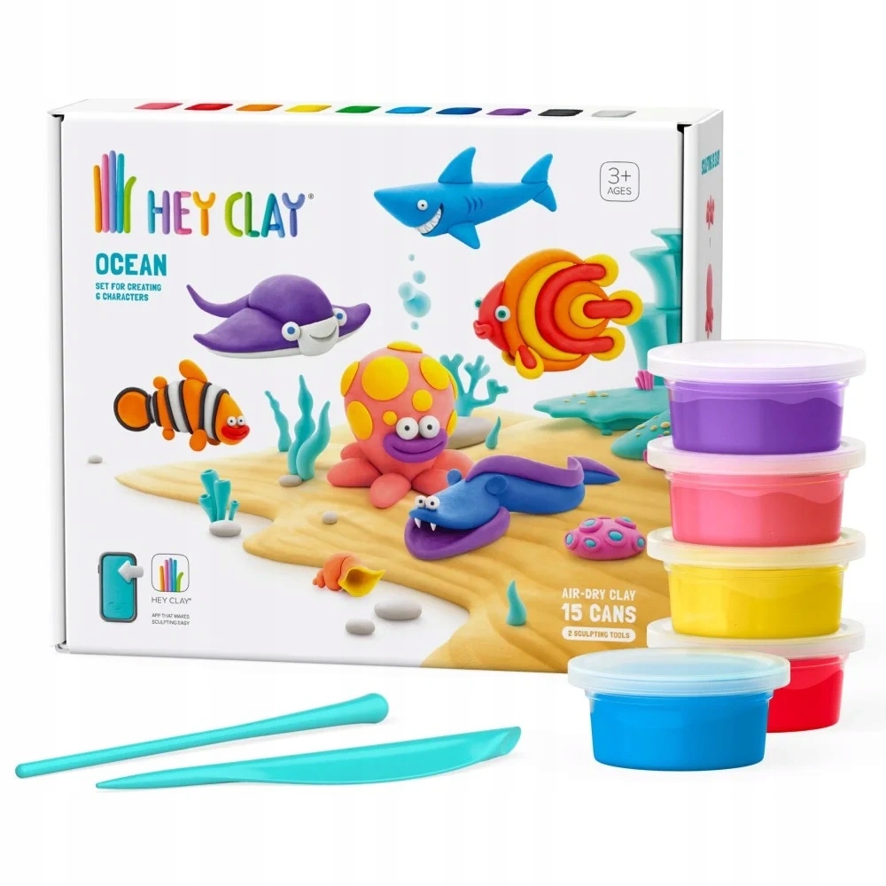 Hey Clay mega rinkinys plastilina žvėrys vandenyno su priedais TM Toys