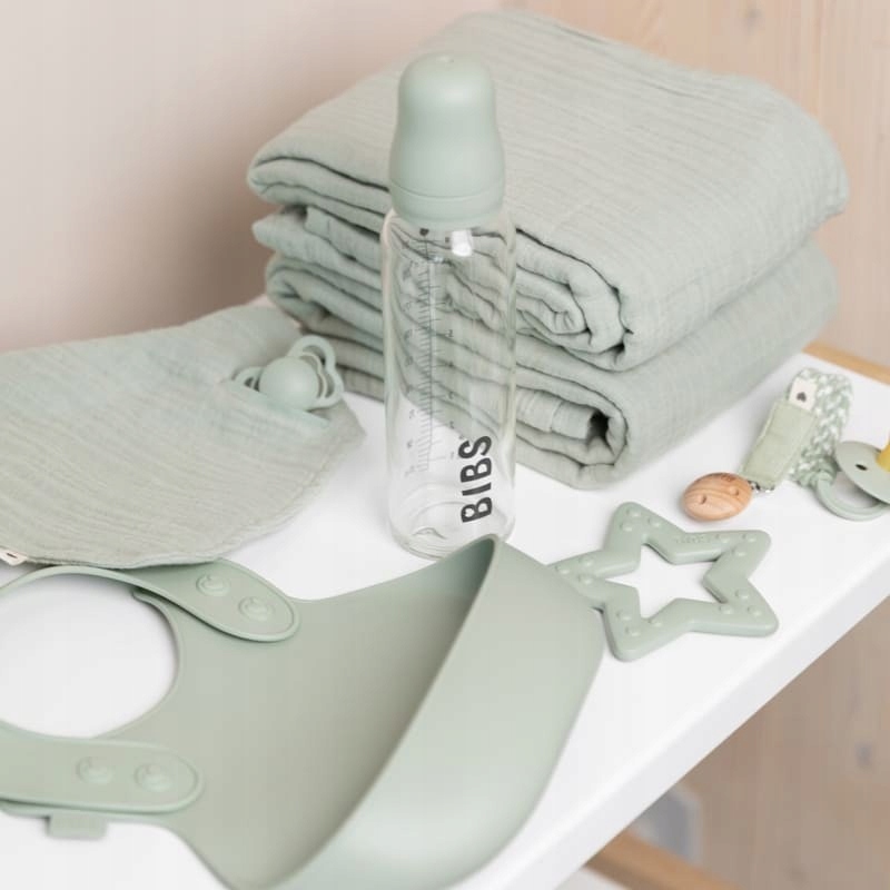 BIBS kūdikių buteliukas nuo pilvo dieglių, be BPA, 225 ml, patogus, guminis, stiklinis