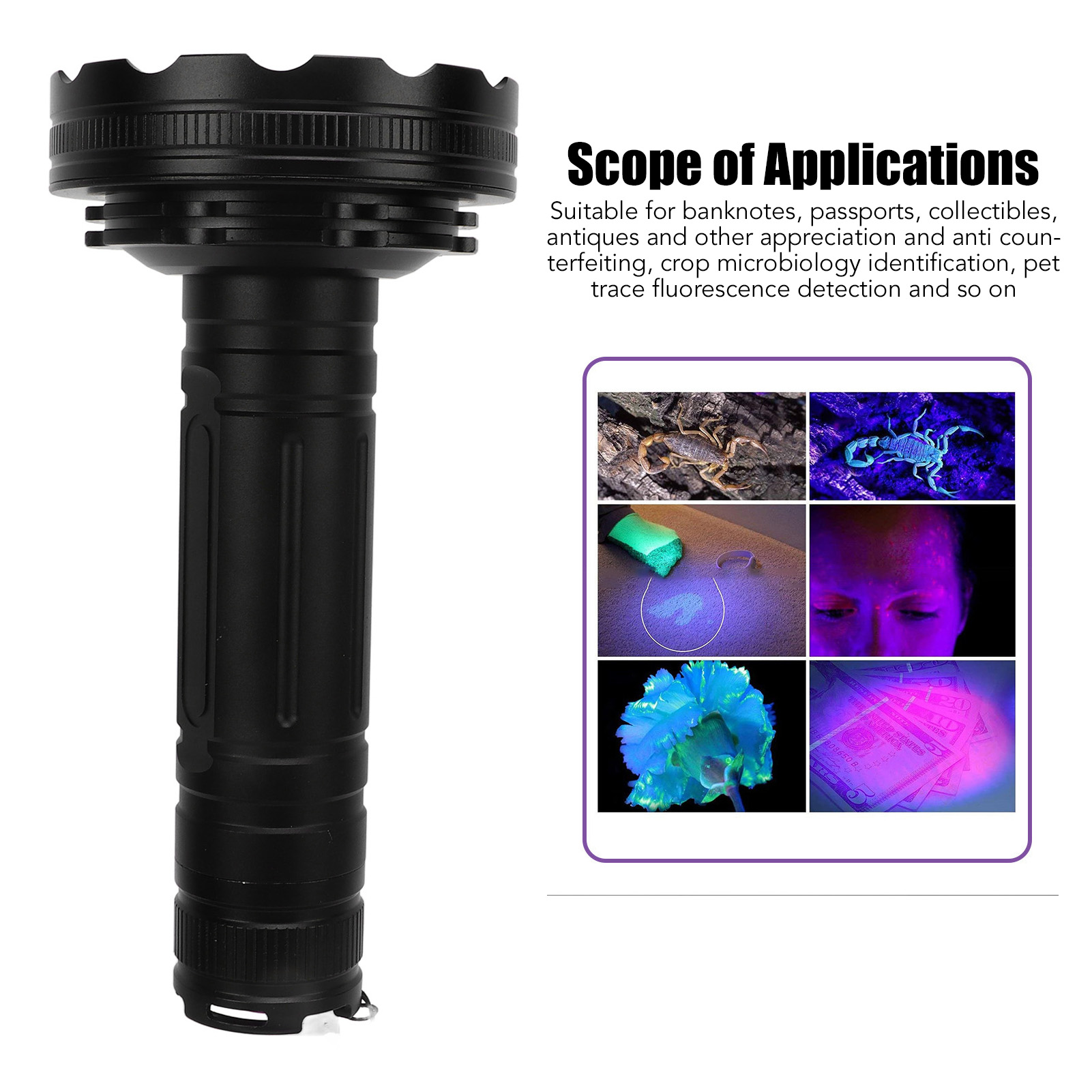 UV DETEKTORIUS 395NM 128 LED DEKLINIMAS GINTARO PAIEŠKAMS