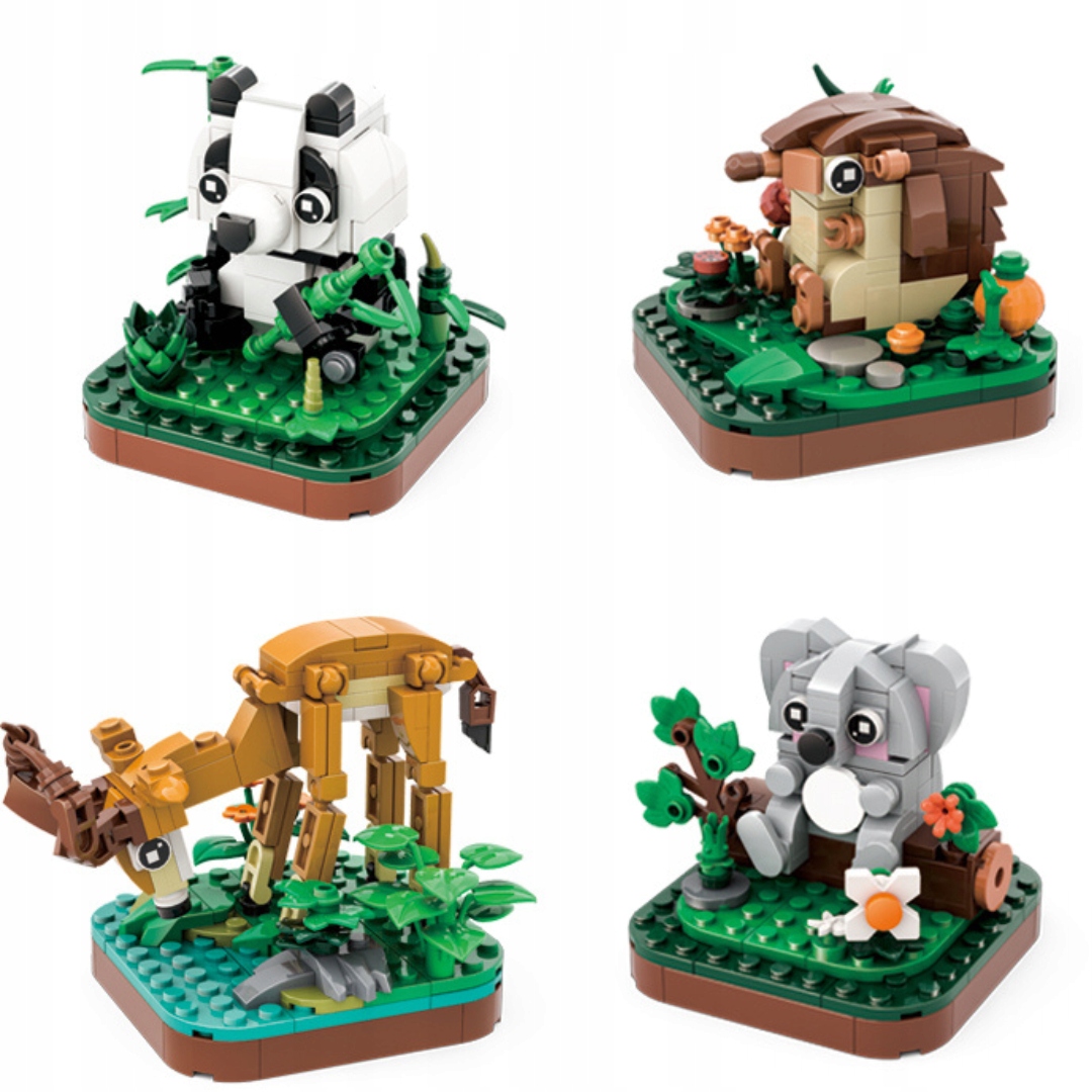 KALUKŲ RINKINYS GYVŪNAI 6in1 (panda, koala, lapė, elnias, ežiukas, triušis) Wange