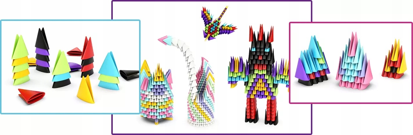 MELI GAMI Blokai 250 vienetų Origami statybinės plytos