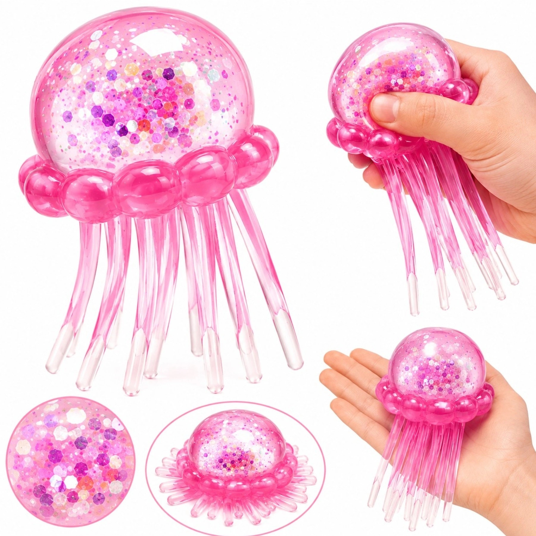 Toys antistresinis gniotek medūza su blizgučiais