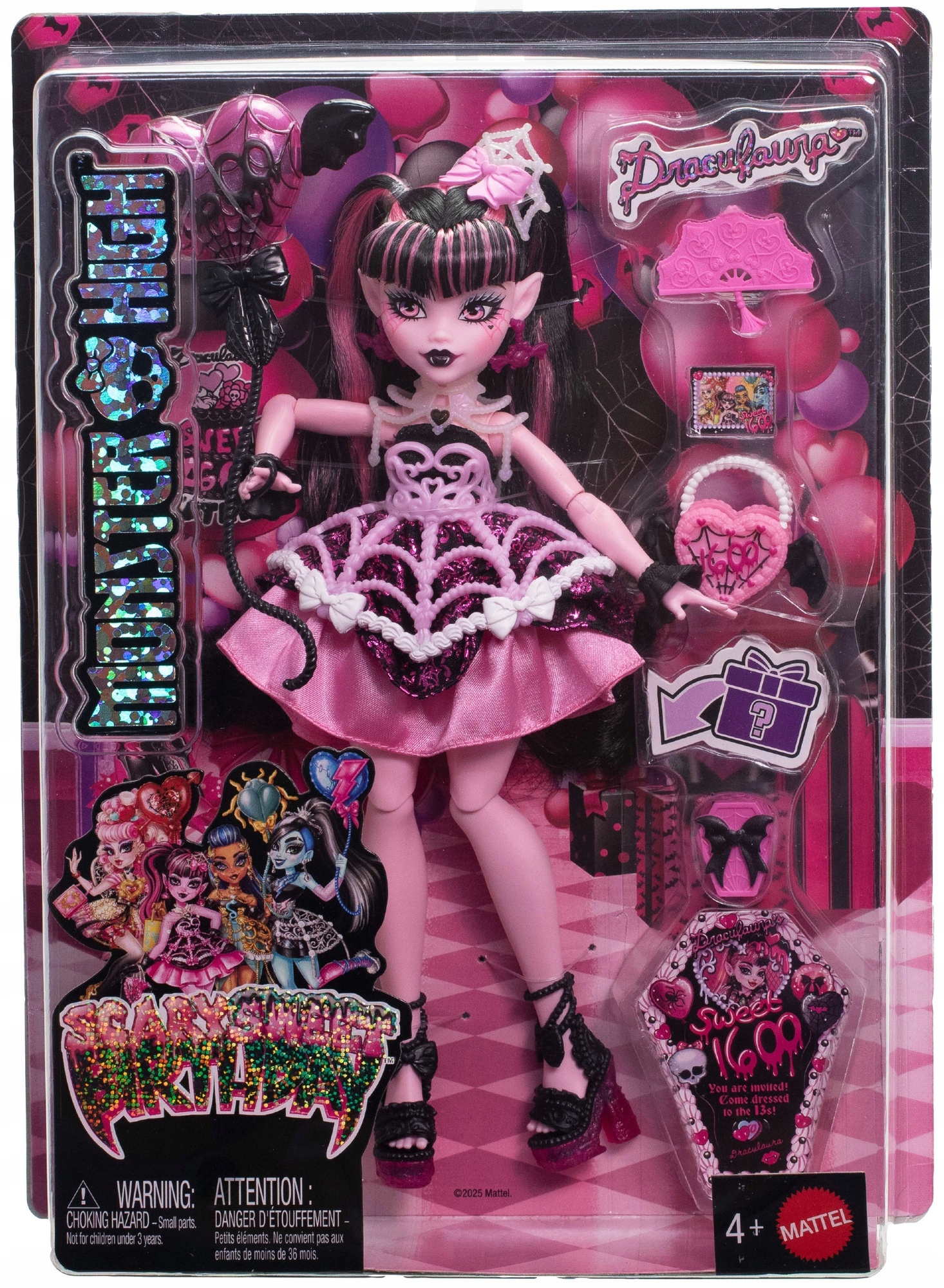 Monster High Draculaura balas lėlė 27 cm