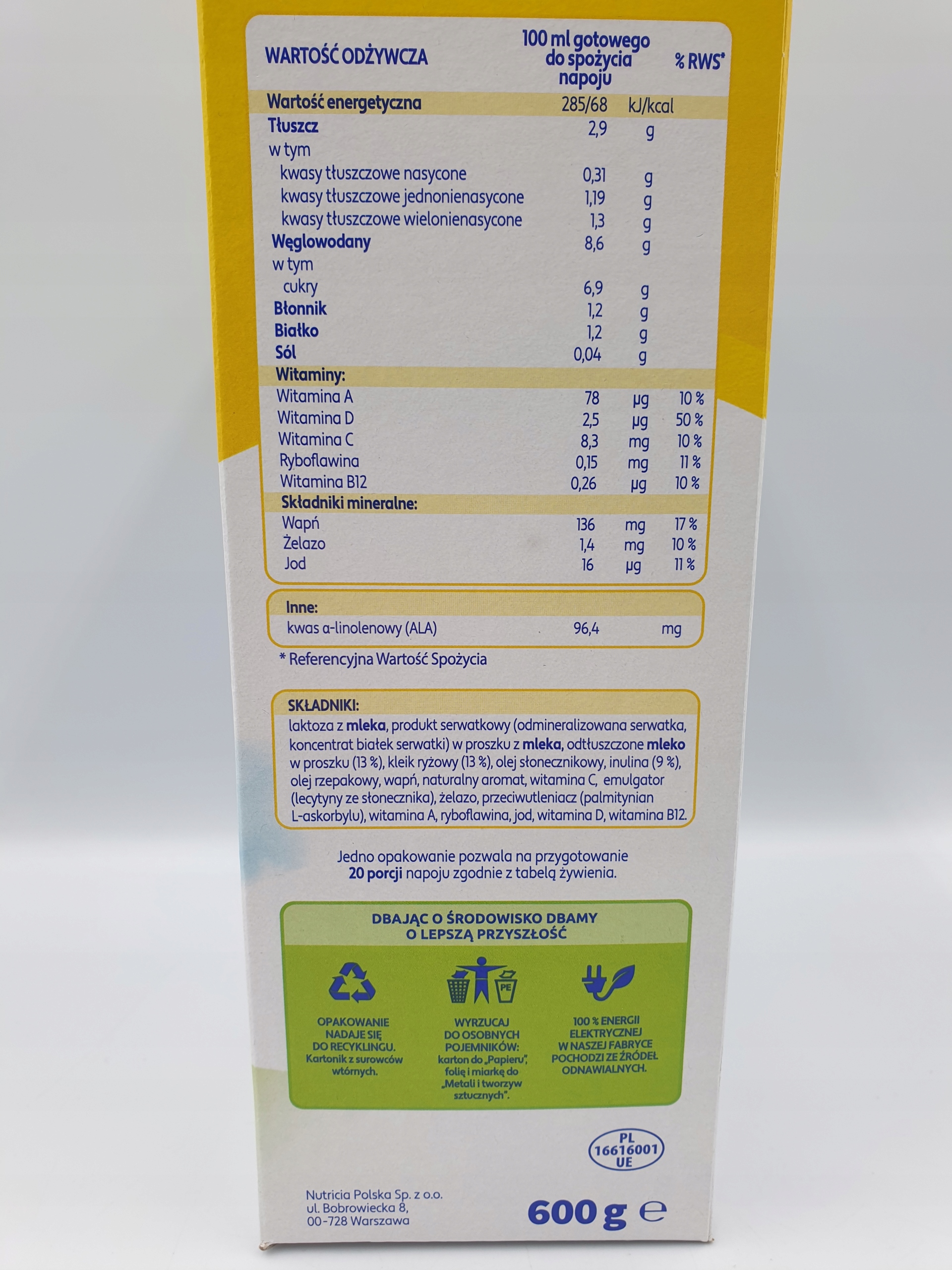 Bebiko 3R tolesnis pienas su košele 600 g INULINAS