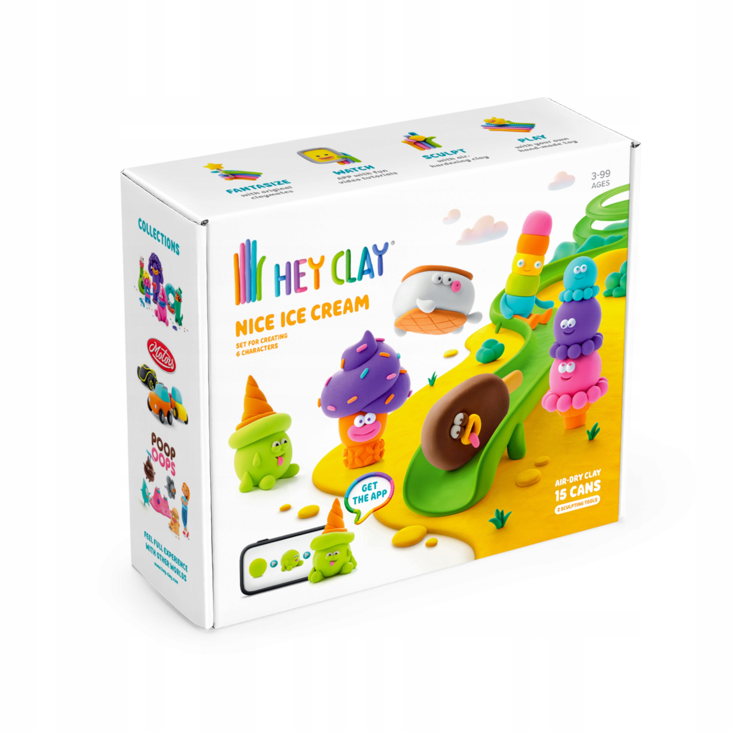 TM Toys HEY CLAY ledų plastilino rinkinys 15 tubų