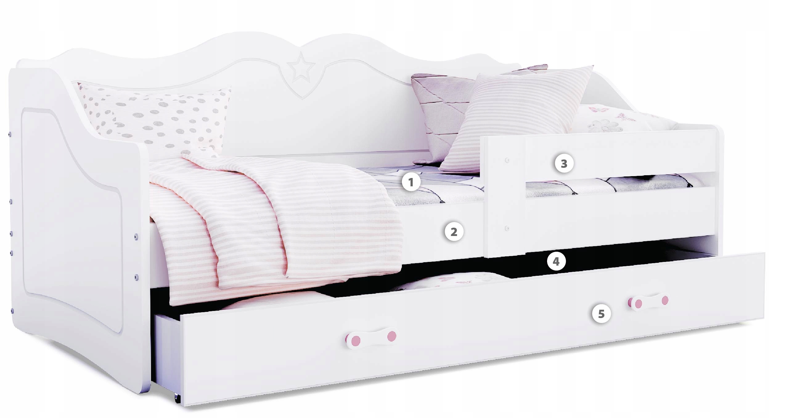 AJKmeble vaikiška patalynė 180x80 su čiužiniu Lili