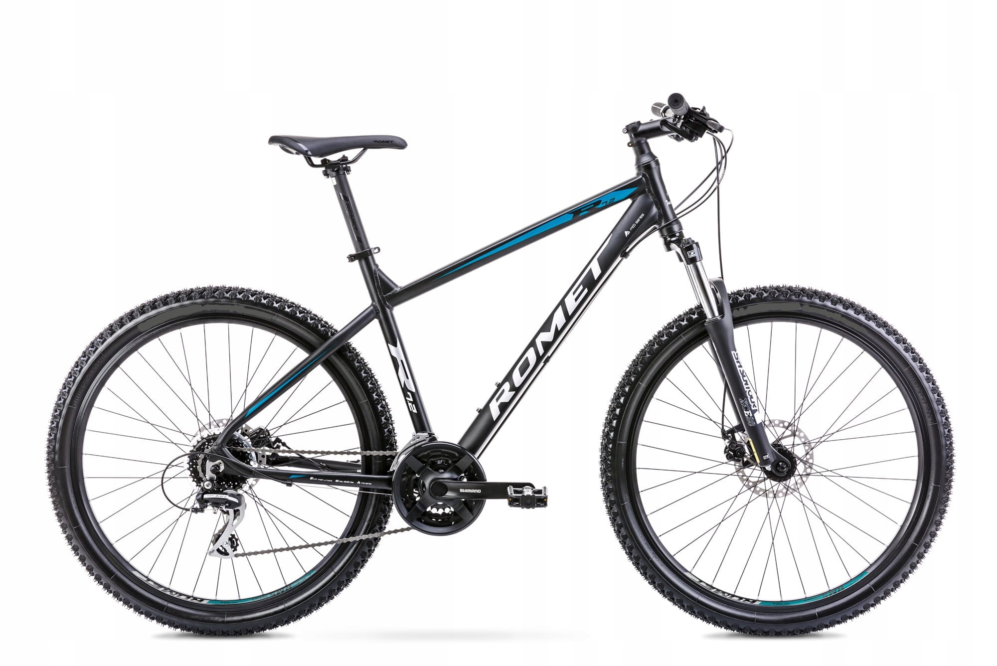 Romet RAMBLER R7.2 21" XL MTB dviratis, juodai pilkai geltonas, 27,5" ratas
