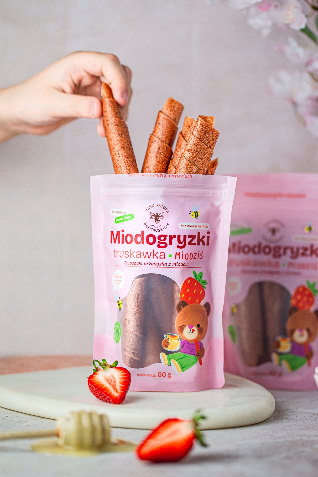 Miodobaris braškė 60g