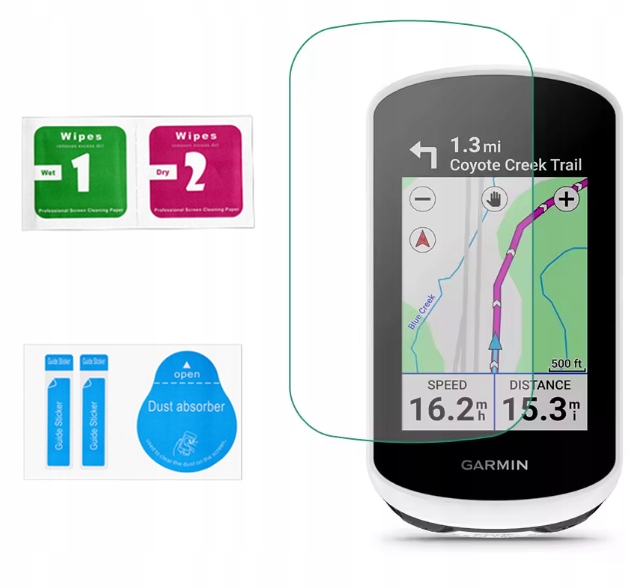 Silikoninis dėklas + GRŪDINTAS STIKLAS, skirtas GARMIN Edge Explore 2 BLACK