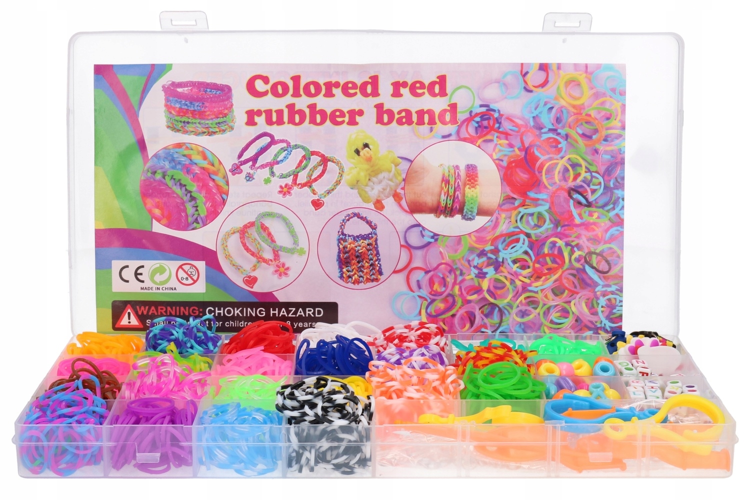 RAINBOW LOOM BANDS, stebuklingos guminės juostos karoliukų pynimui MEGA SET 5057